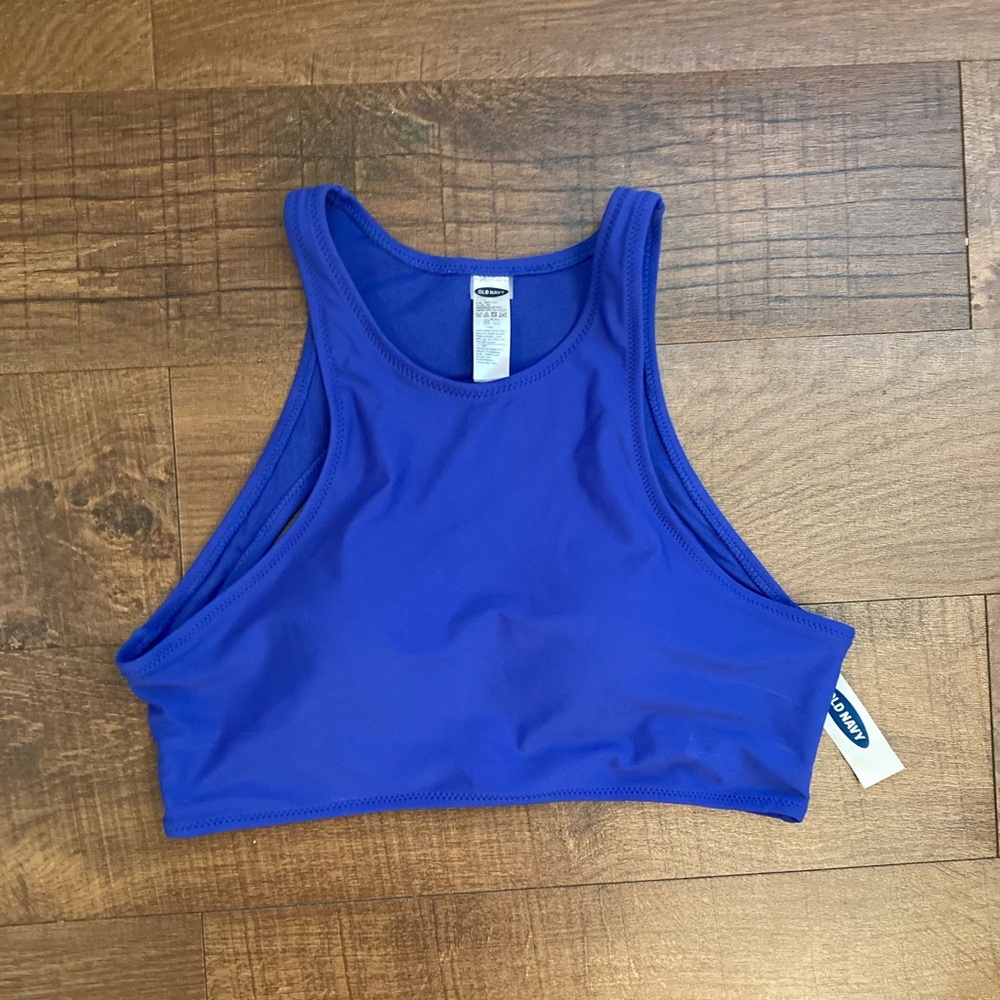 Old Navy NWT Blue Purple High Neck Bikini Top Sporty Padded Women’s L